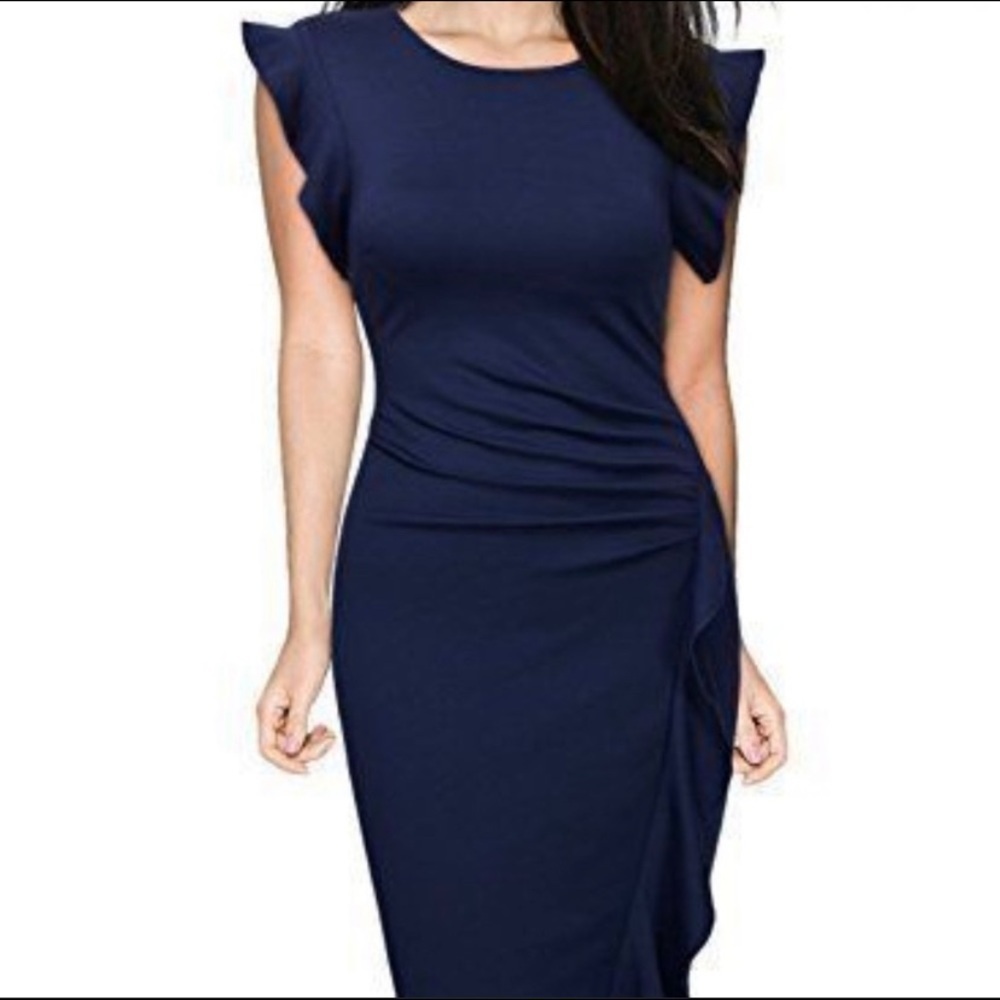 Miusol NWT Retro Ruffles Cap Sleeve Dress Medium